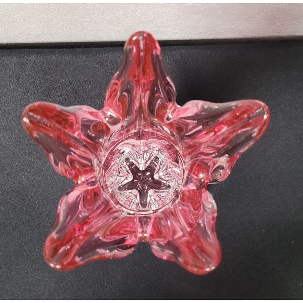 MCM Josef Hospodka Chribska Cranberry Pink Art Glass Starburst Vase Czech 12